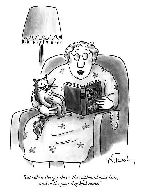 woman reads stories to cat comic