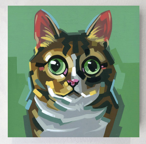 cat with big eyes art
