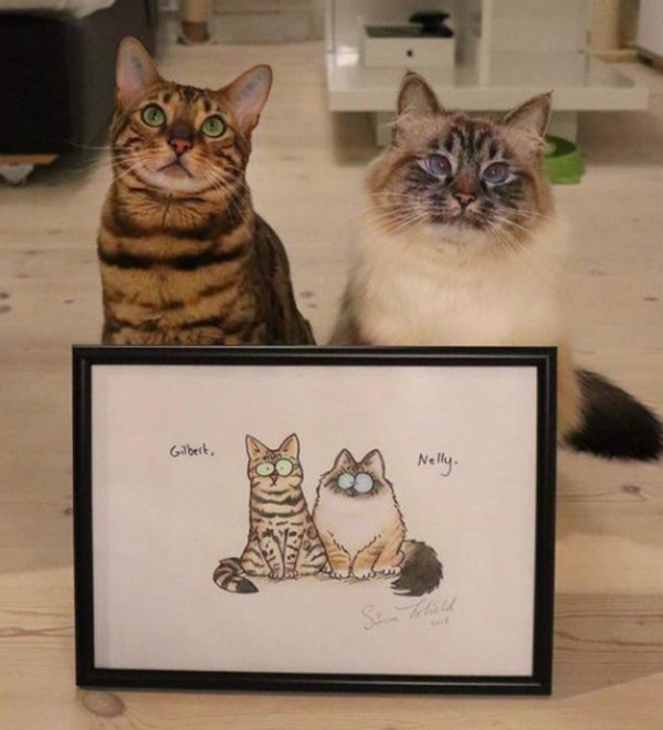 cat caricatures art