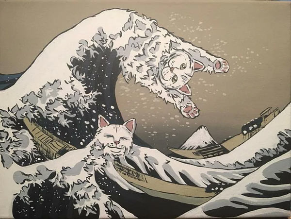 tidal wave cats art