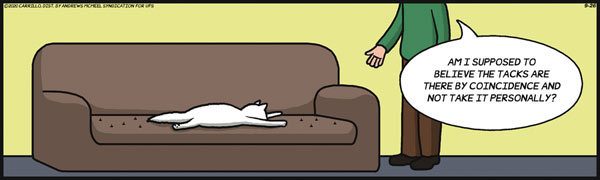cat hogs couch comic