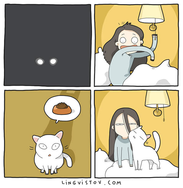 scared by cat comic