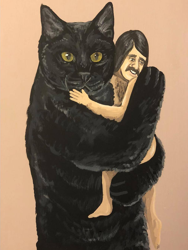 a cat and his man art