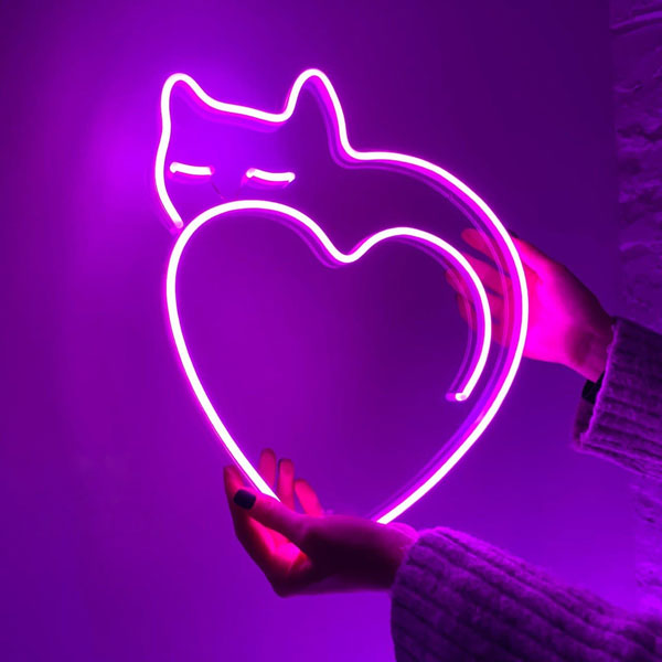 neon cat light art