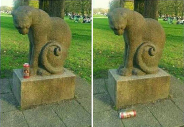 cat statue funny
