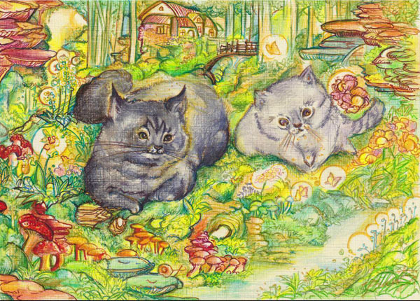 kitty paradise cat art