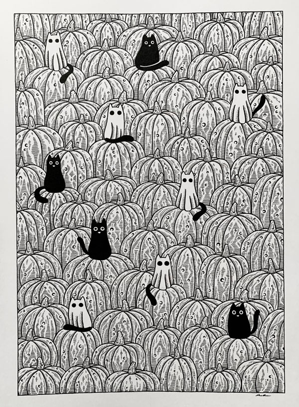 pumpkin patch  cat art