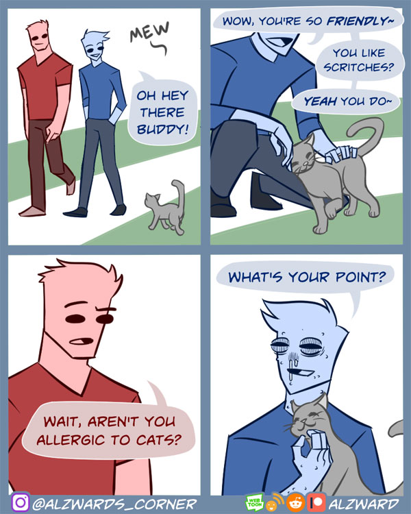 cat allergy comics