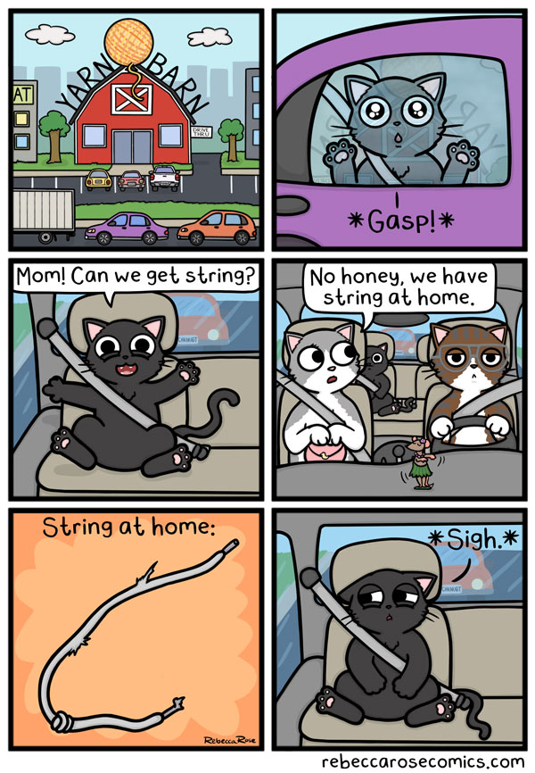 cats like string comic
