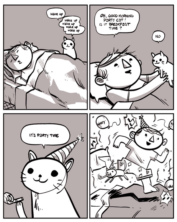 cat party comic