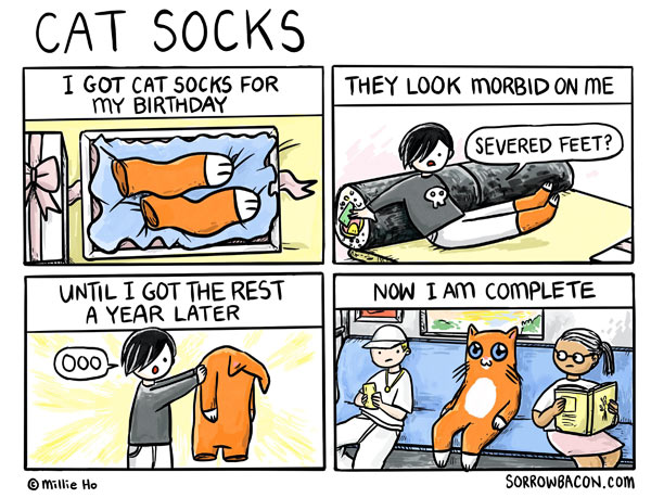 cat socks comic