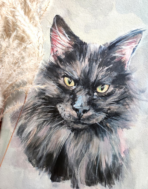 black cat acrylic  art