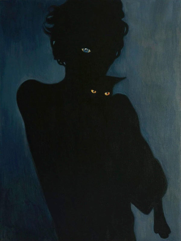 black silhouette  cat art