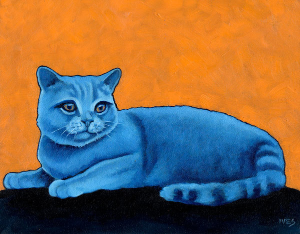 blue cat art