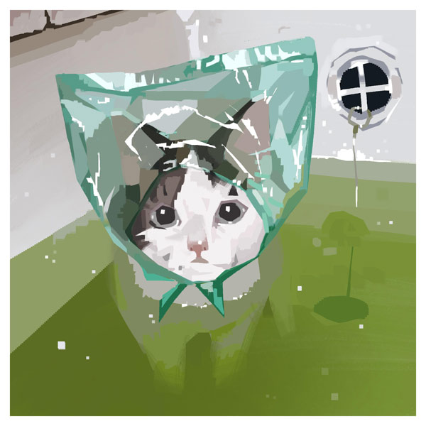 cat in the bath art