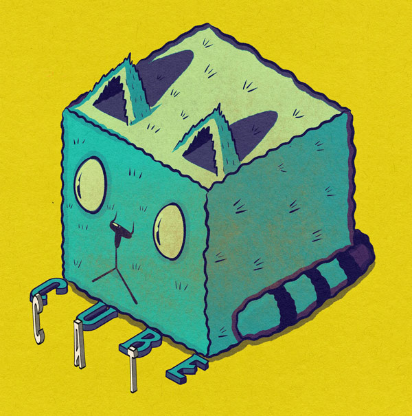 cube cat art
