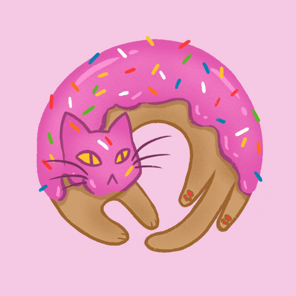 cat donut art