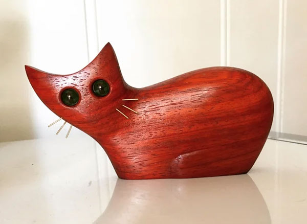 little wooden cat art cat