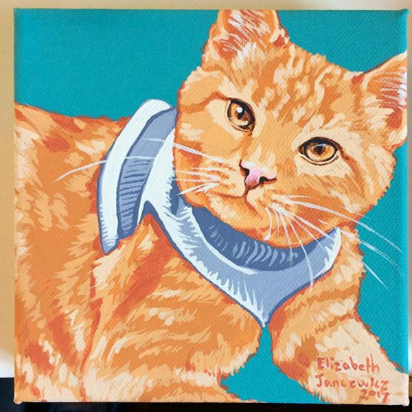 orange cat  art