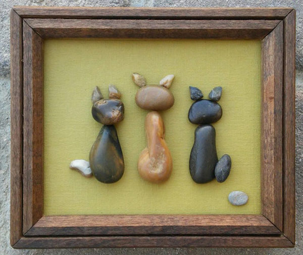 pebble cat art