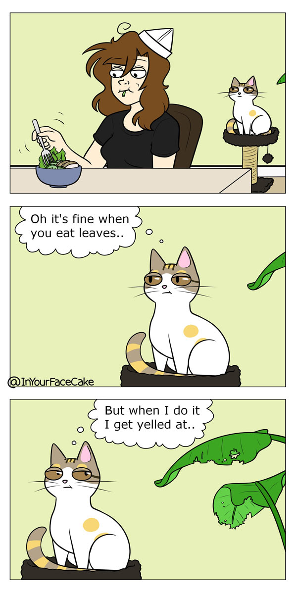 cat eat leaves comic