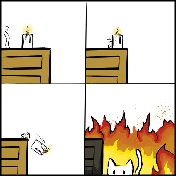 cats and fire comic