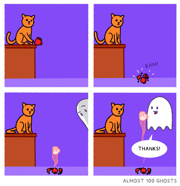 ghost cat cup comic