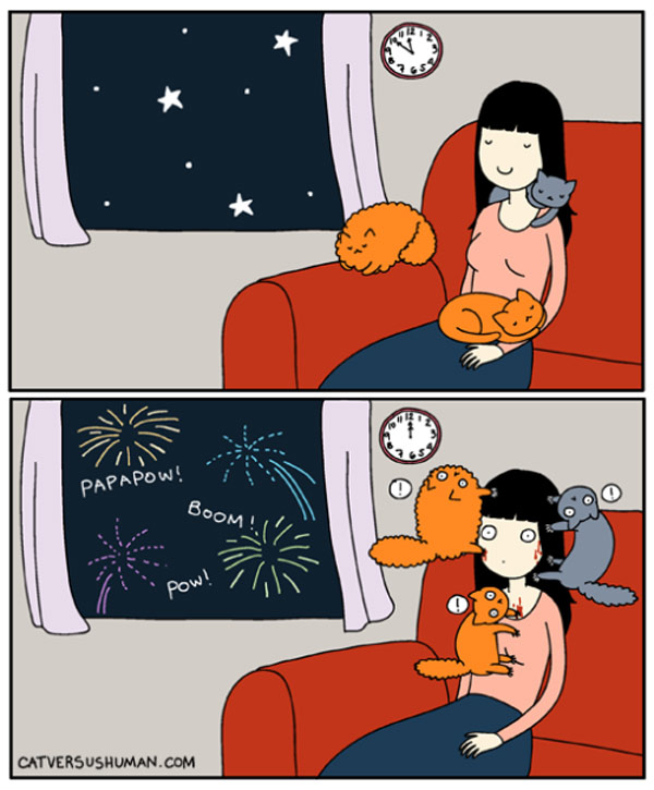 new years cats comic