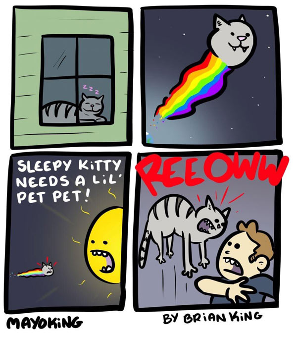 never wake a sleeping cat comic