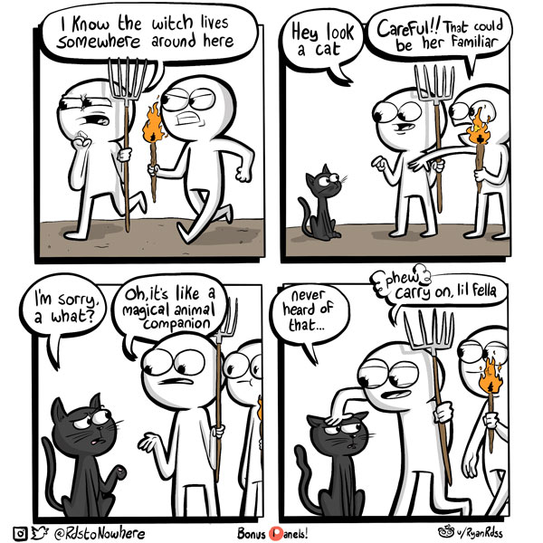 witch's familar cat comic