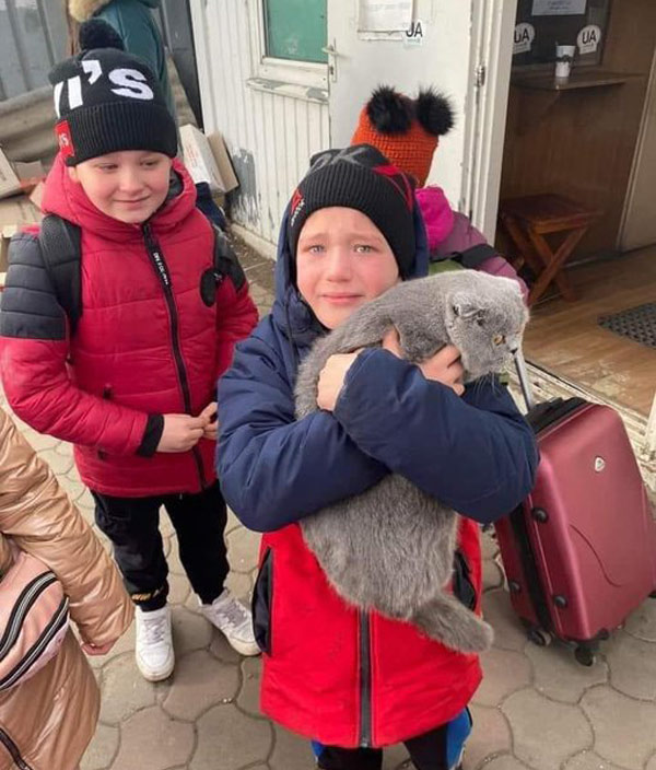 ukranian kids and their lost cat