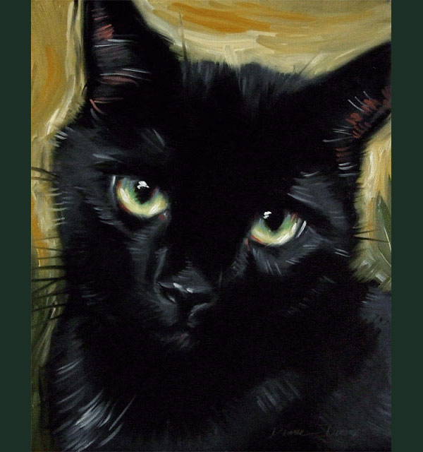face black  cat art