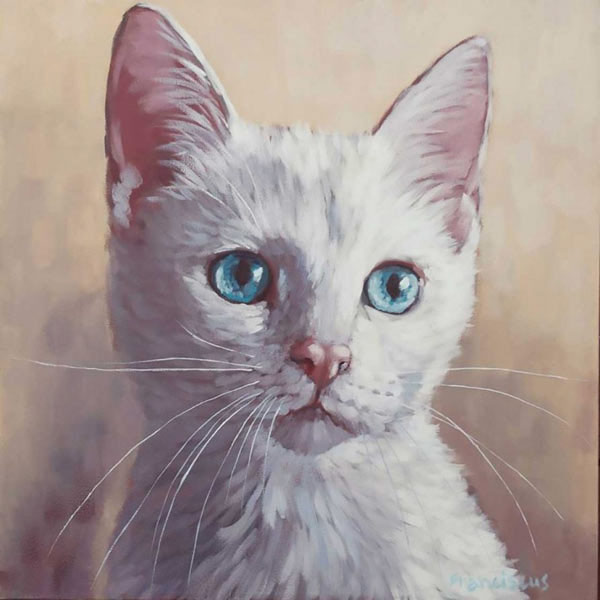 blue eyed cat art