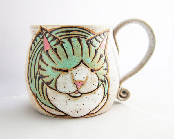 stone cat coffee mug