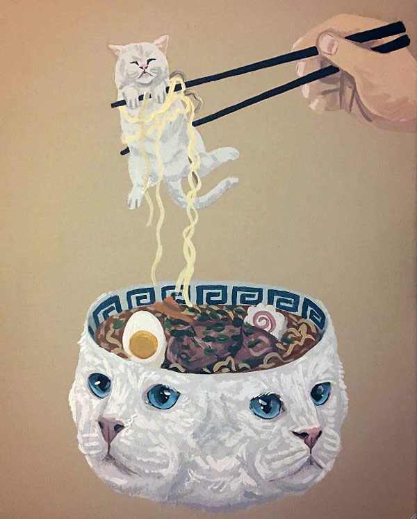 cat soup art