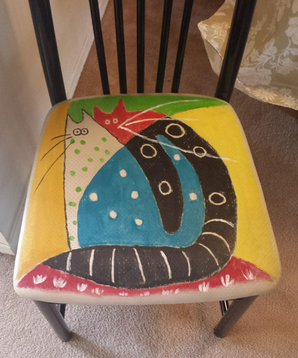 cat chair art