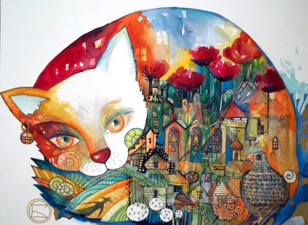 city cat art