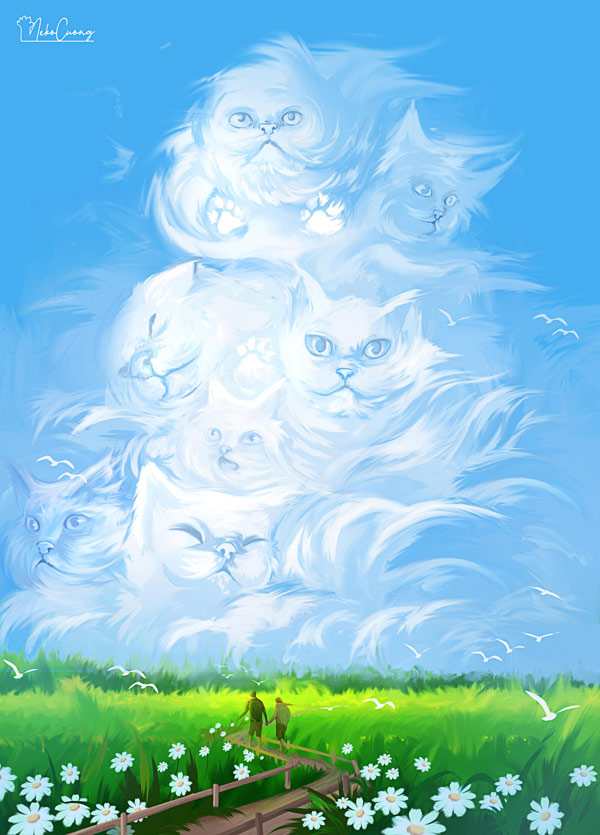 sky cats art
