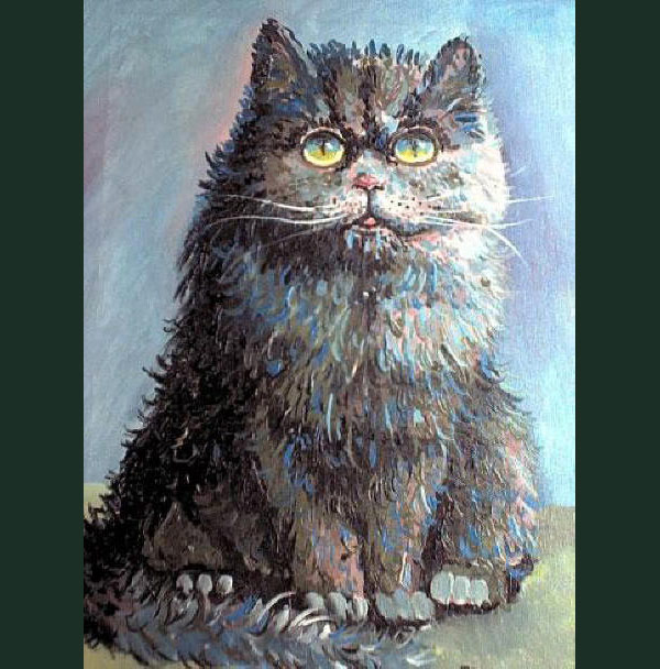 oil paint cat art