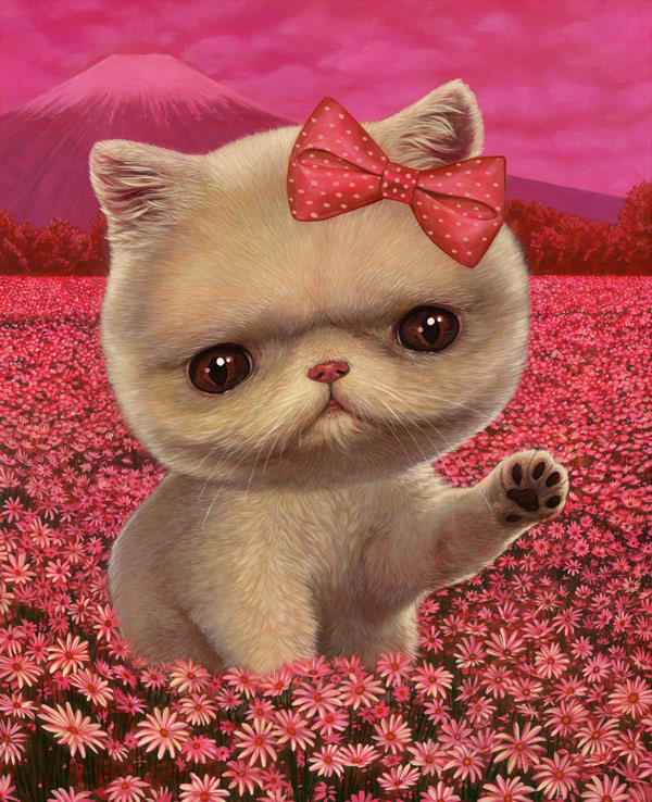 pink kitten art