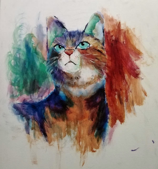 rough cat painting