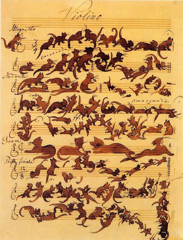 sheet music cats  art