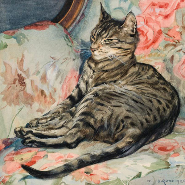 tabby cat painting