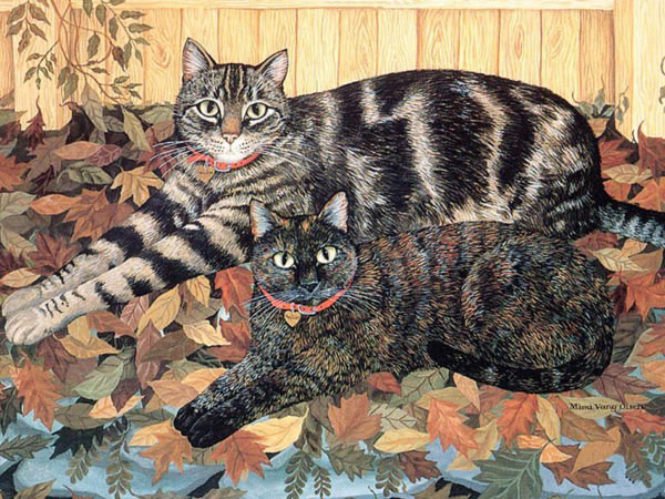 two friends cat art