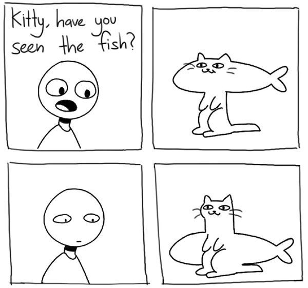 cat east fish comic