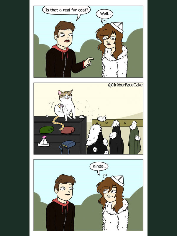 cat fur coat comic