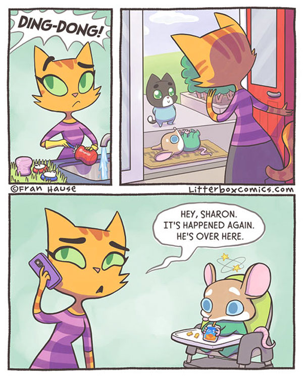 mouse present from cat comic