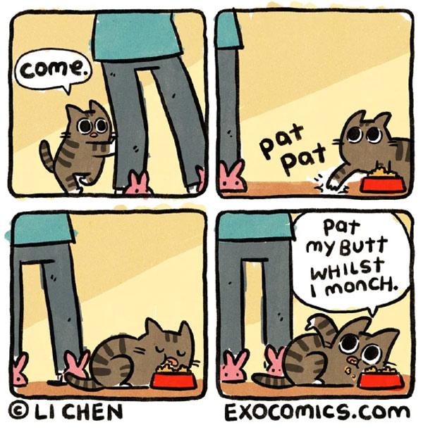 cat munching comic