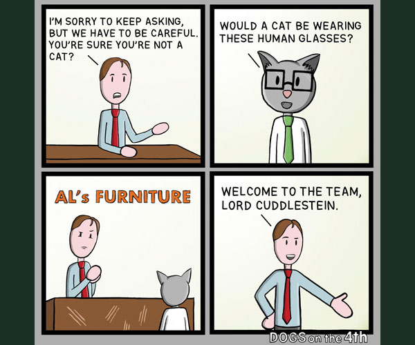 cat salesman comic
