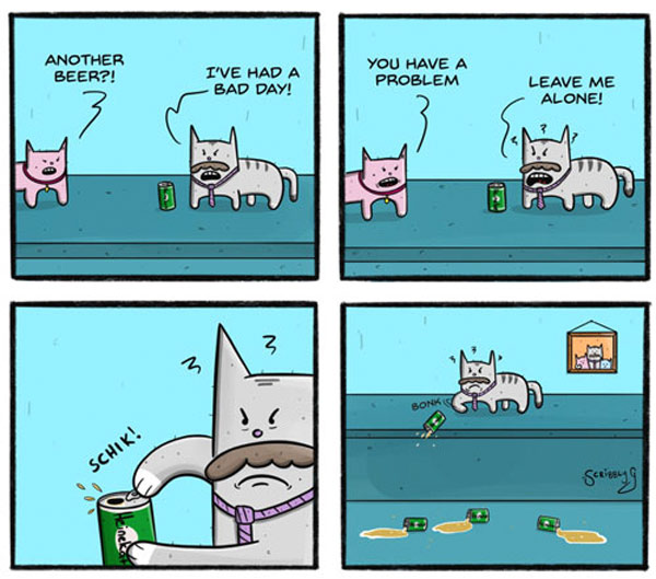 drinking problem cat comic